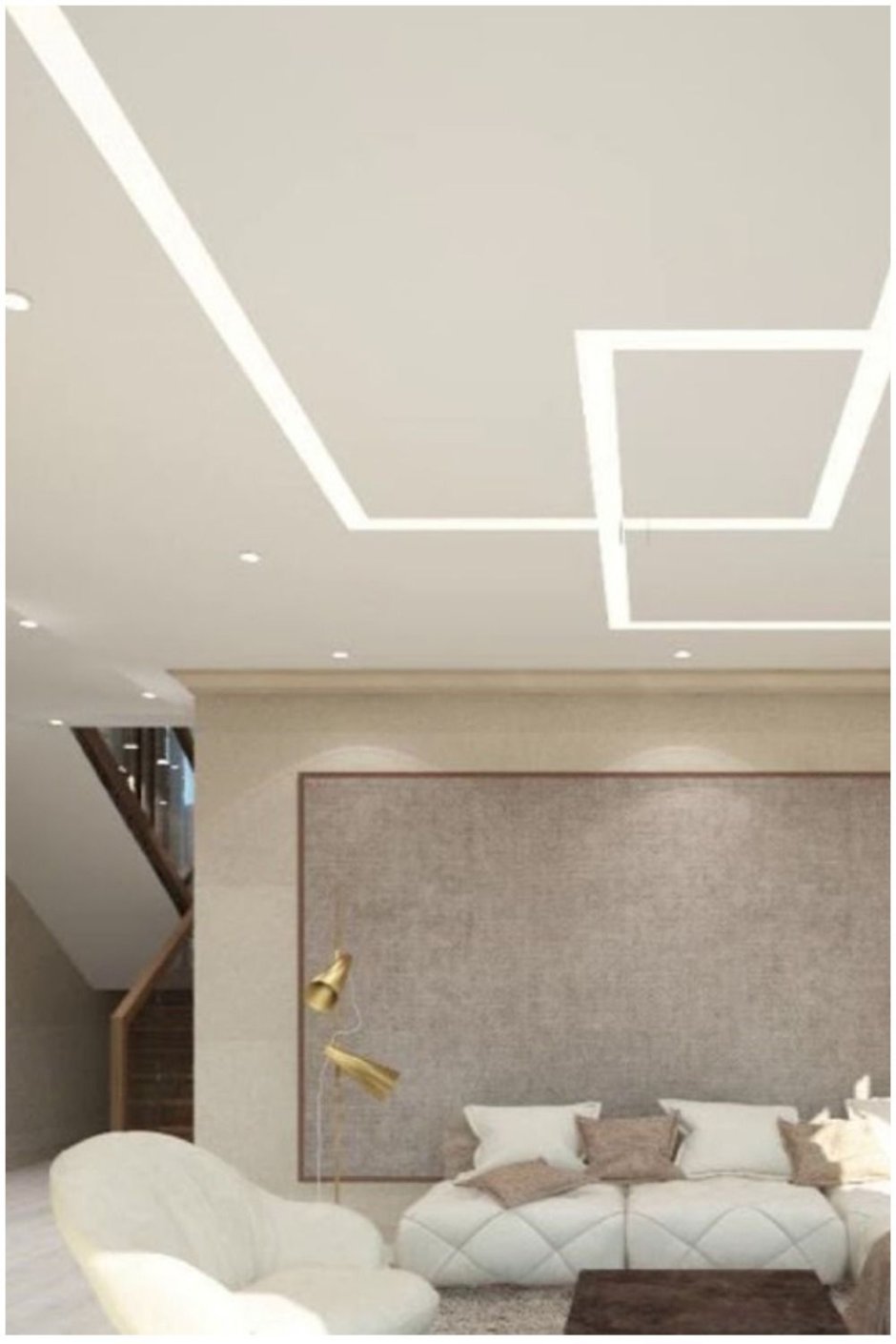 Световые линии на натяжном потолке