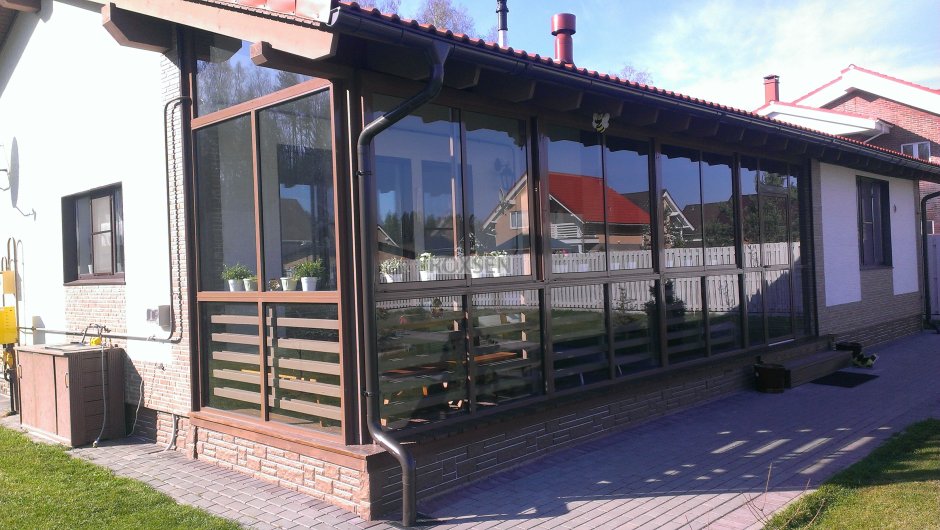 Остекление веранды алюминиевым профилем