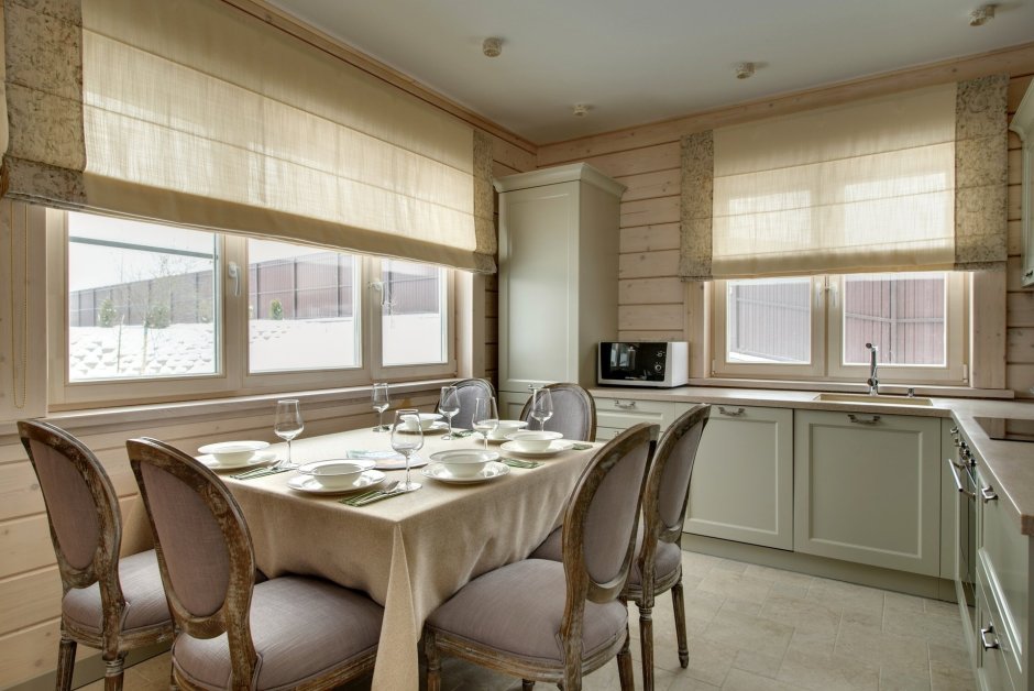 Шторы на кухню в деревенском стиле