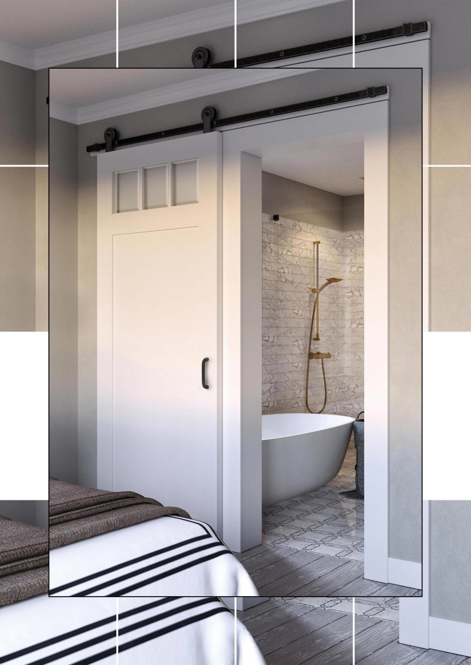 Раздвижные двери в ванную комнату