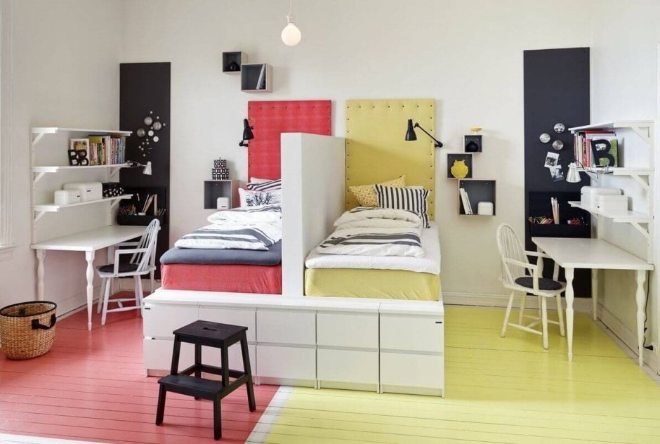 Дизайн детской комнаты для двоих разнополых детей