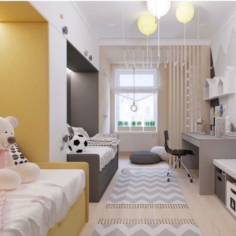 Комната для двоих разнополых детей 12 кв.м