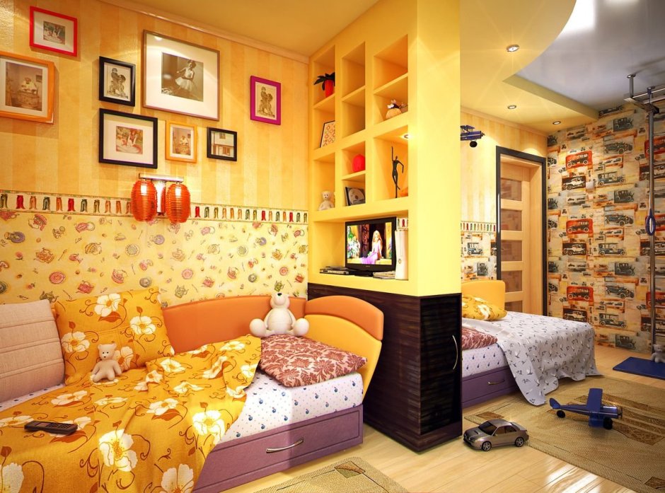 Интерьер детской для мальчика и девочки