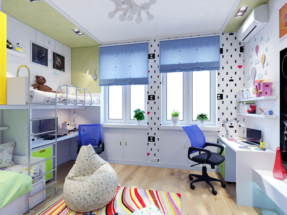 Детская 20 кв м для двоих разнополых детей