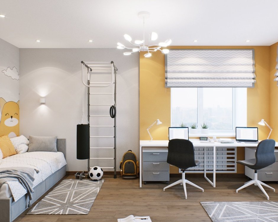 Цветовая гамма детской комнаты для разнополых