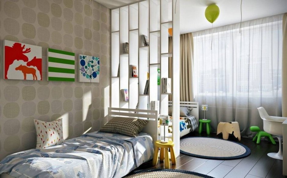 Детская комната для троих разнополых детей