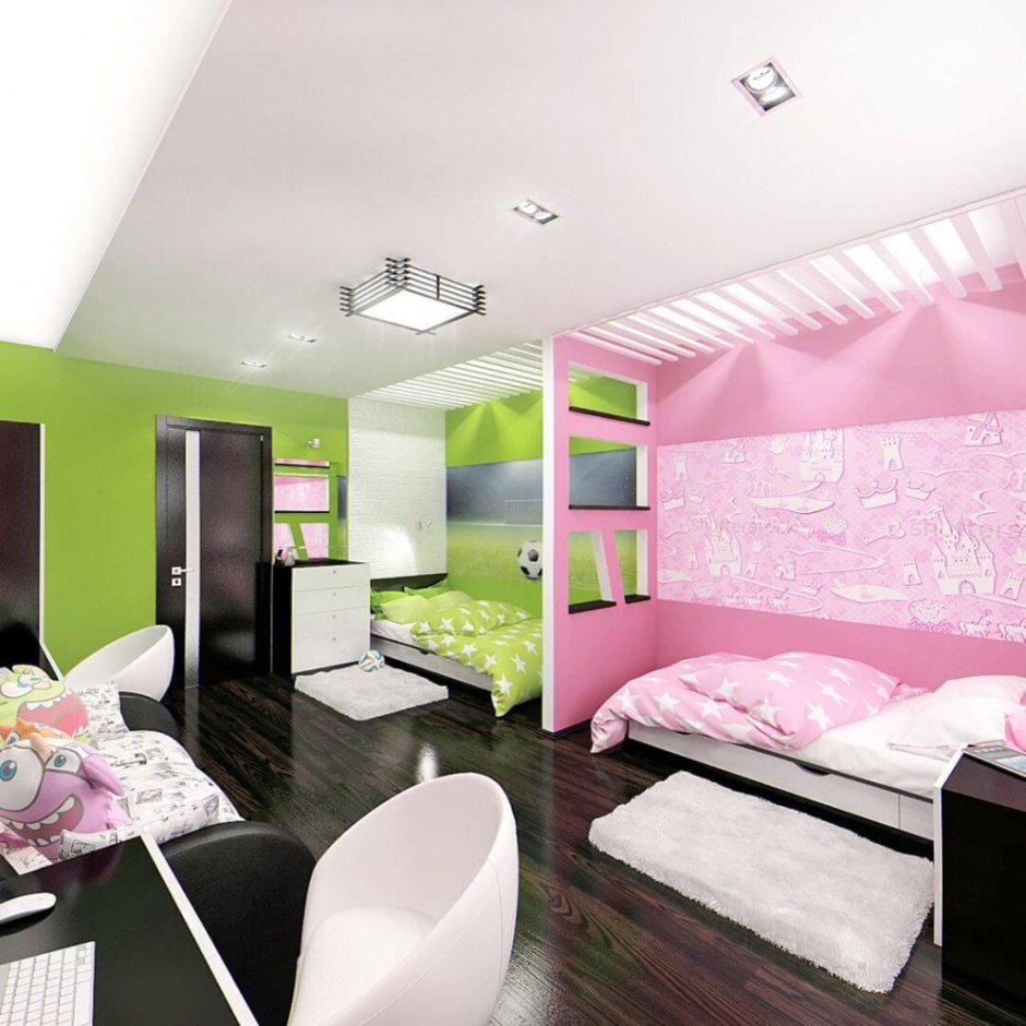 Детская комната для разнополых погодок