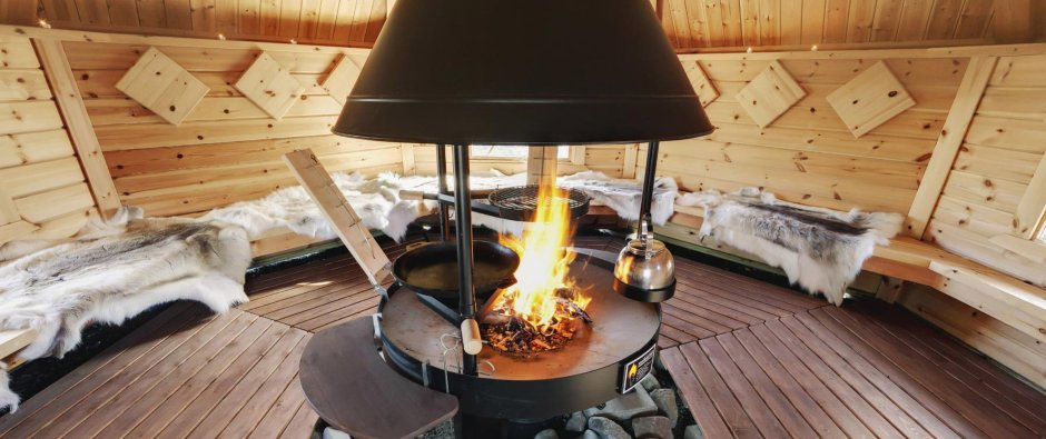 Беседка с камином