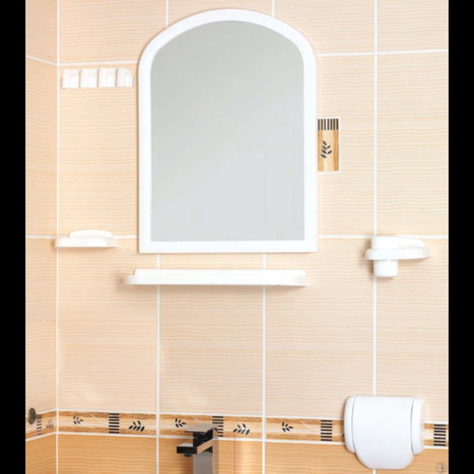 Круглое зеркало с полками