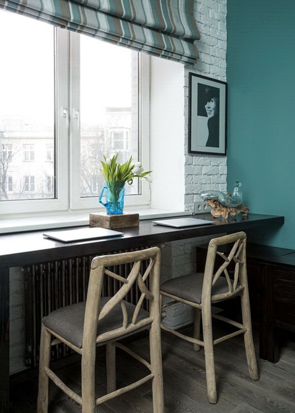 Стол-подоконник на кухне