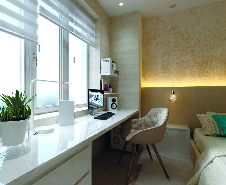 Стол встроенный в подоконник