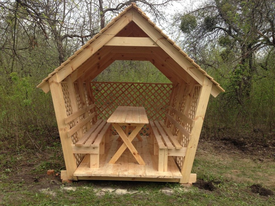 Каркас беседки из бруса