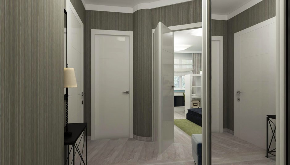 Серые обои в прихожей