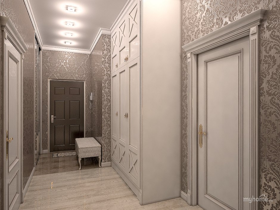 Синие стены в прихожей