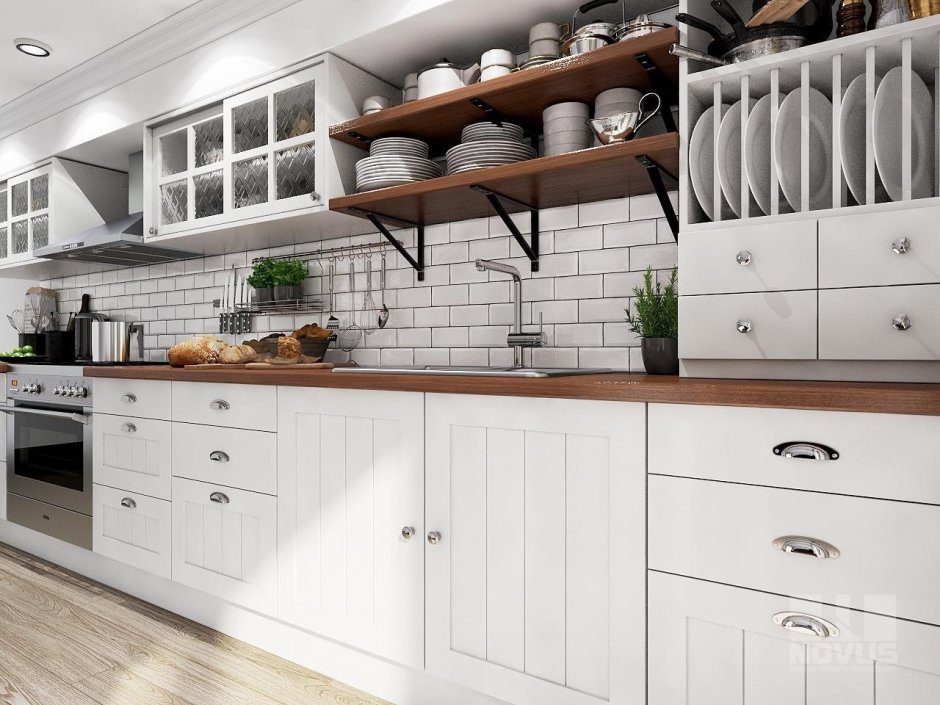 Кухонный гарнитур Техно белый глянец