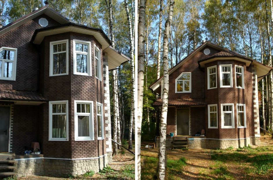 Дом с коричневой крышей