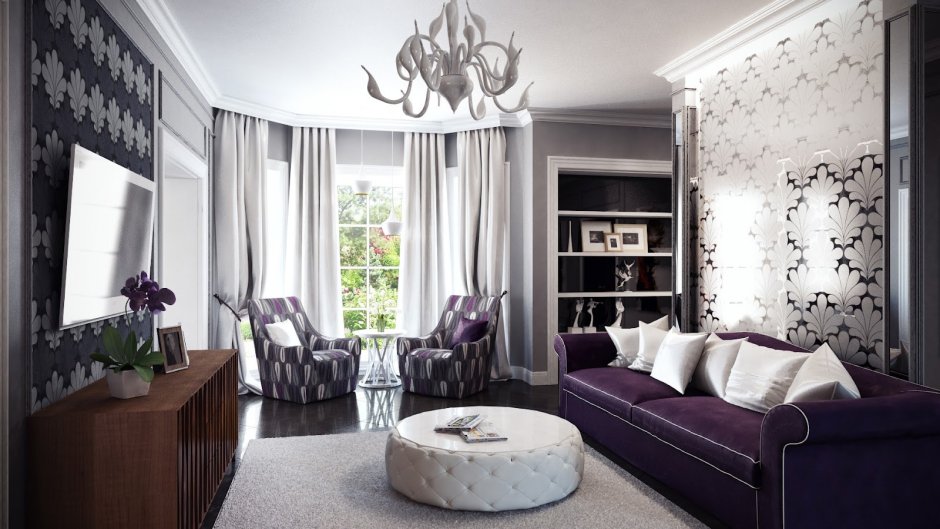 Серые вензеля в интерьере