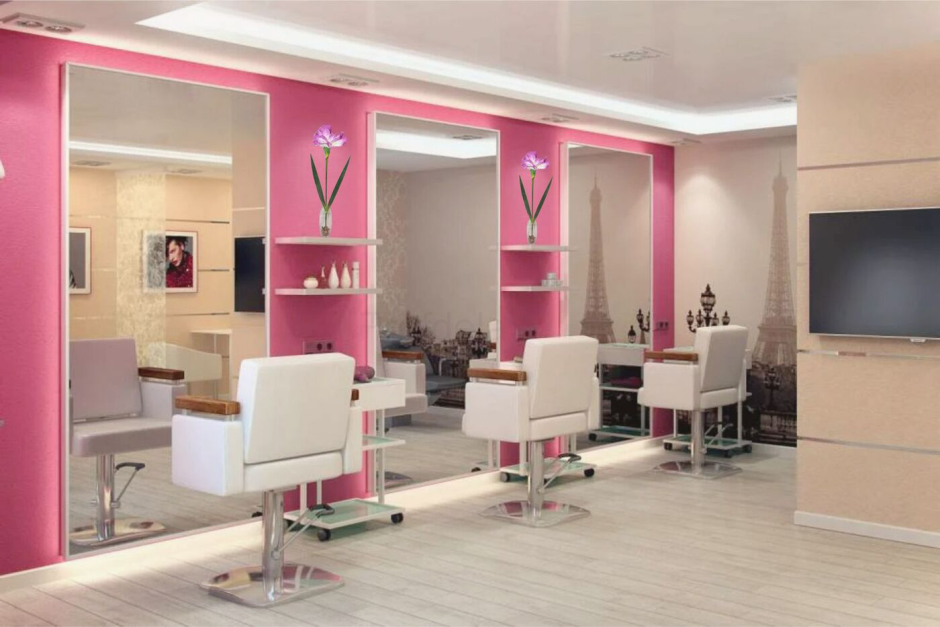 Интерьер парикмахерской маленькой