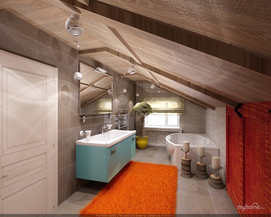 Ванная комната в мансарде