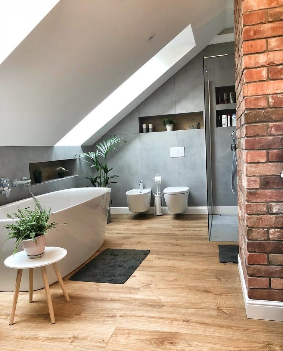 Санузел на мансардном этаже