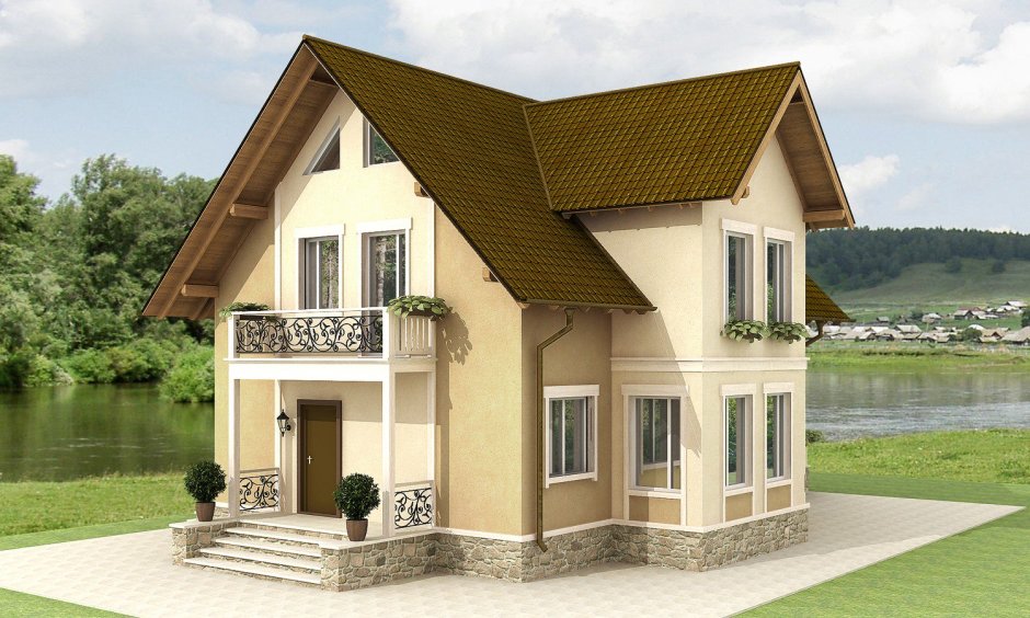 Дом с балконом