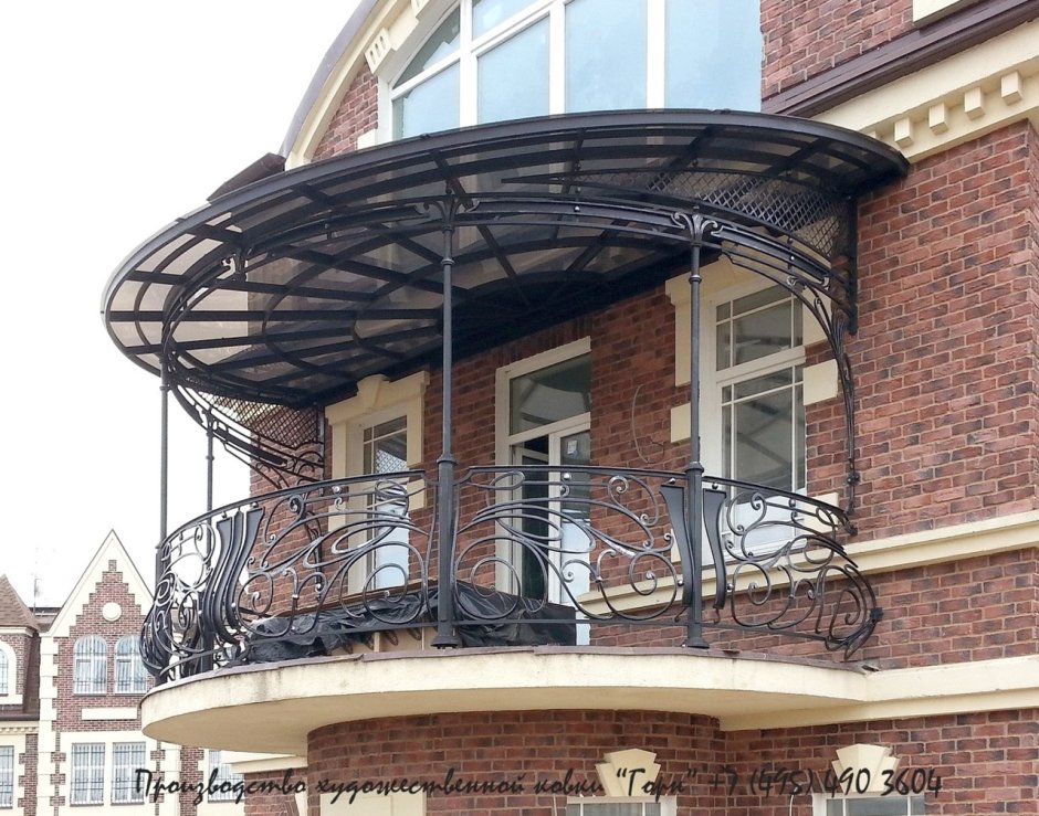 Навес на полукруглый балкон