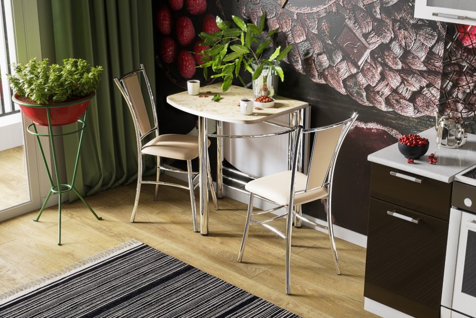 Стол пристенный раскладной 1000*(1230)*600мм