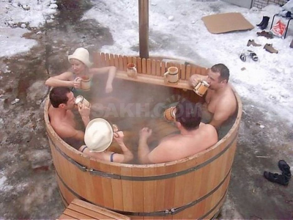 Уличная ванна на дровах