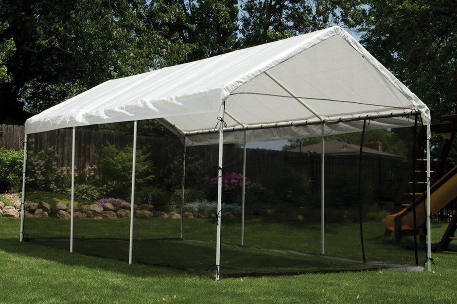 Навес из труб ПВХ