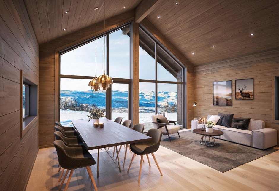 Барнхаус внутри интерьер