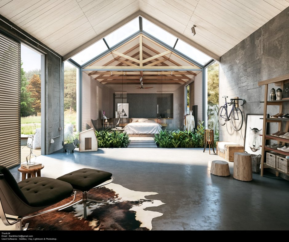 Маленький барнхаус внутри