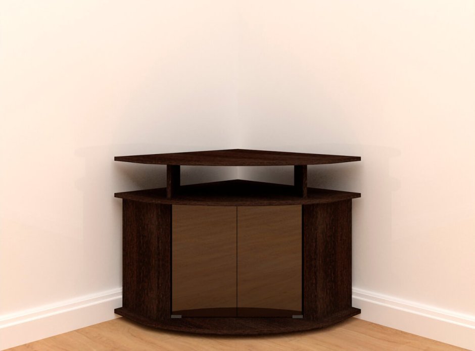 Угловая стеклянная тумба под телевизор