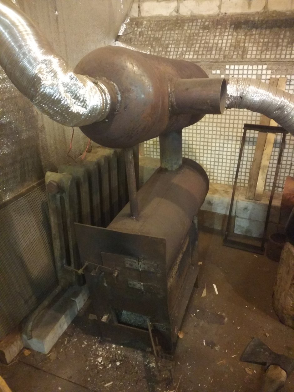 Теплообменник из газового баллона на буржуйку
