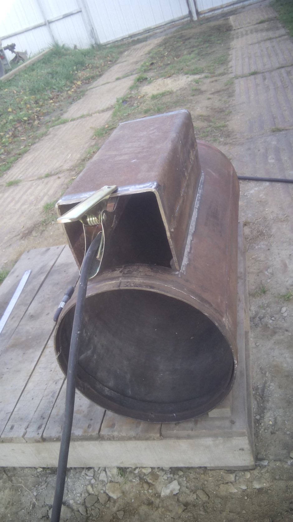 Печь в гараж из 530 трубы