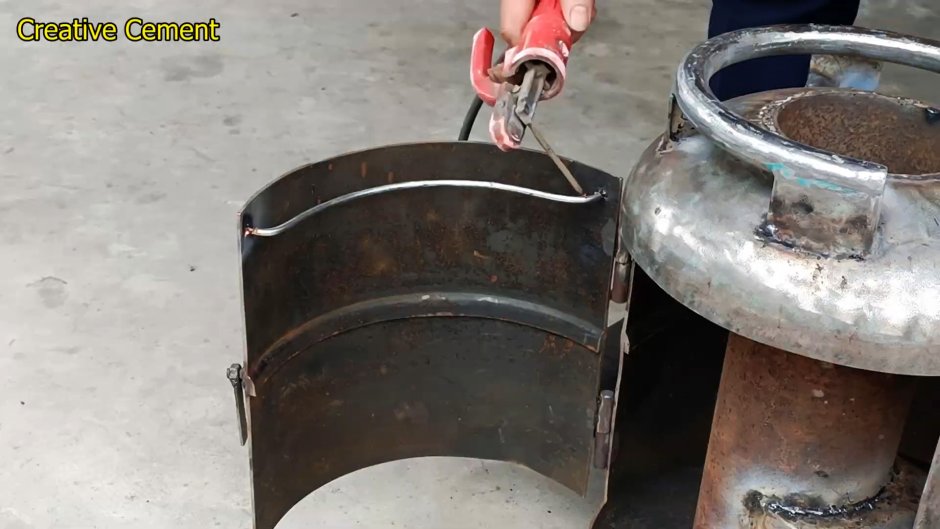 Печь для казана из газового баллона на колесах