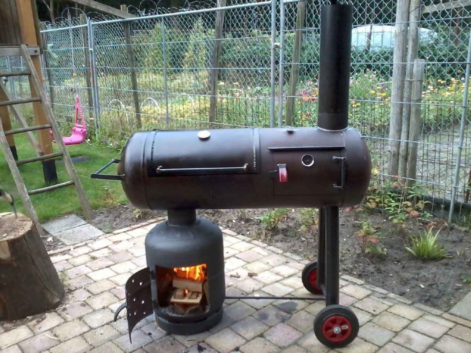 Гриль смокер из газовых баллонов