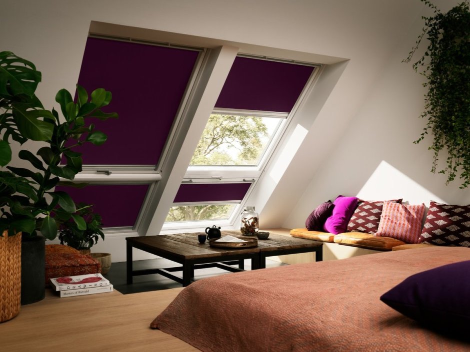 Шторы на скошенные окна