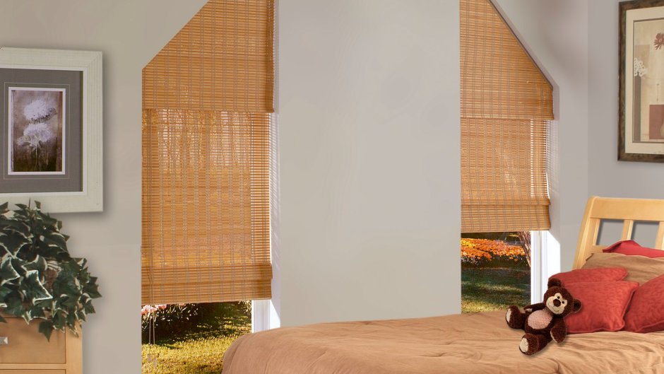 Римские шторы на треугольные окна