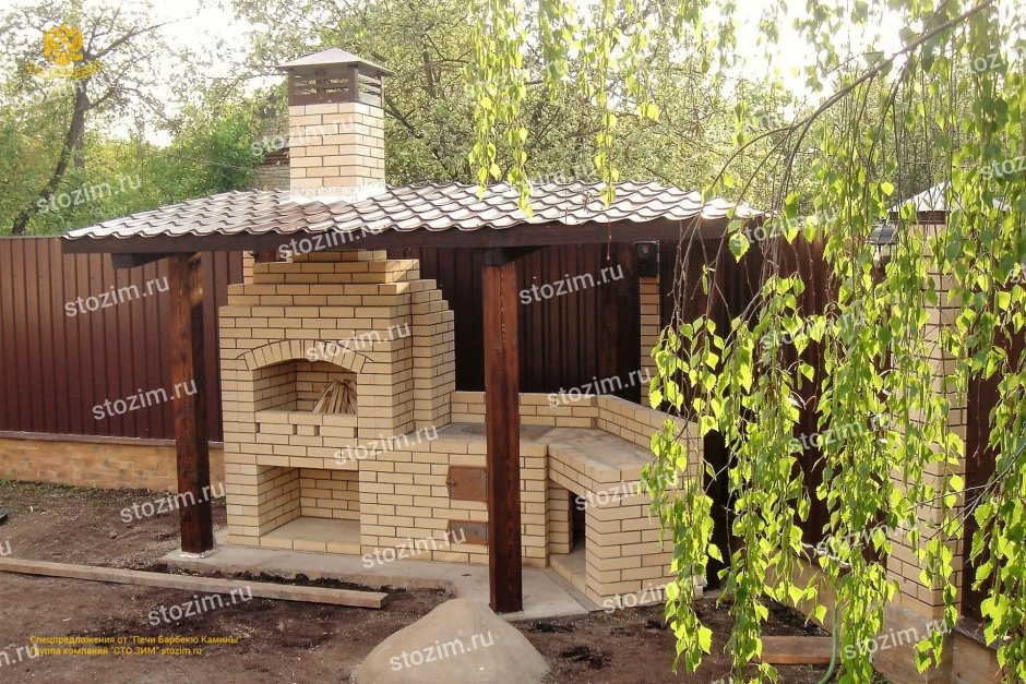 Открытый мангал на даче