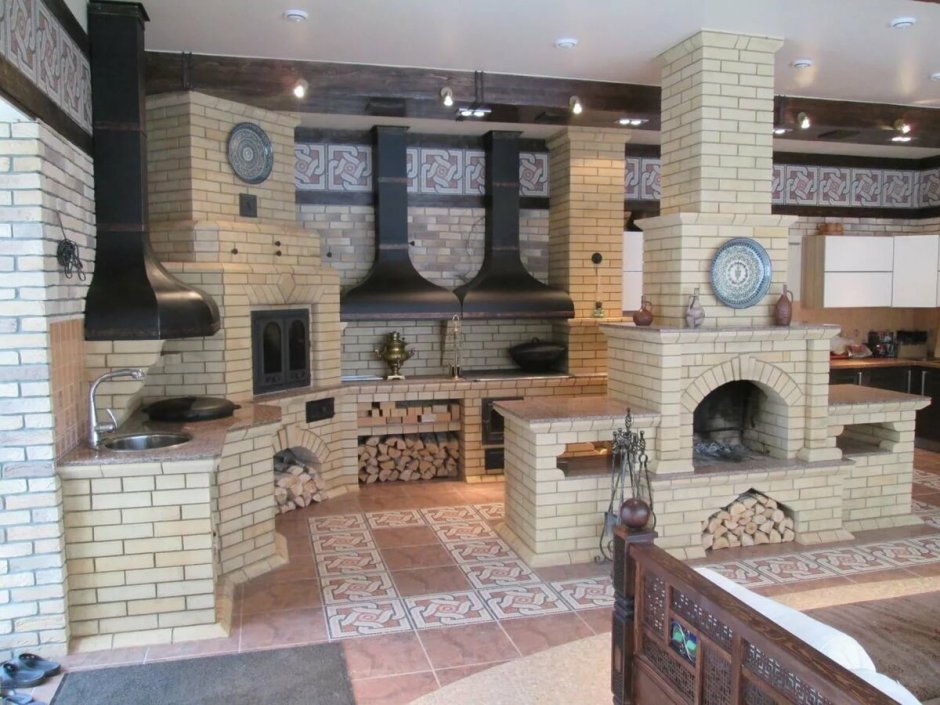 Барбекю комплекс с тандыром из кирпича