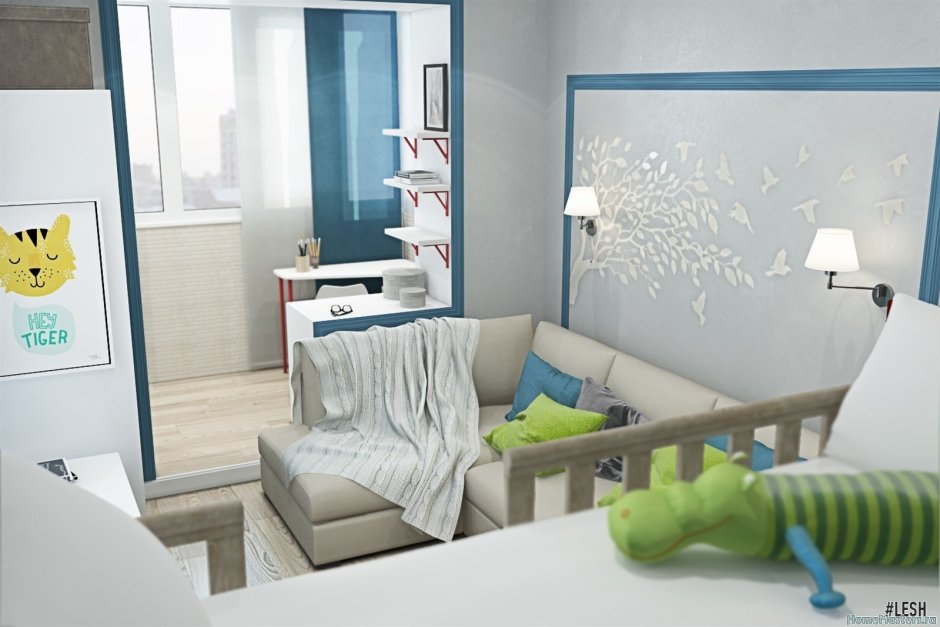 Детская совмещенная с балконом