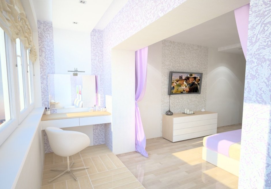 Балкон совмещенный с детской