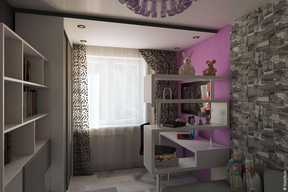 Детская комната для двоих детей с балконом