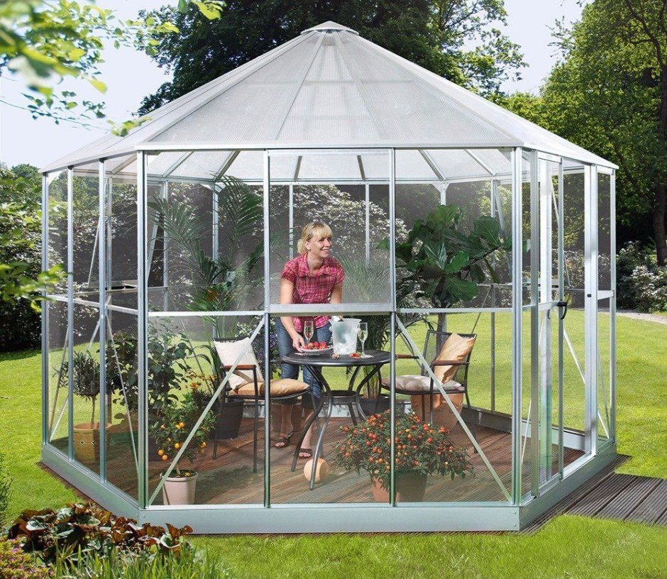 Шестигранная беседка из поликарбоната