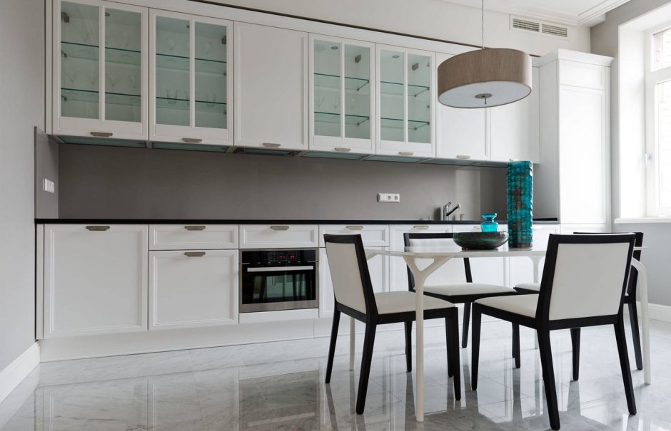 Кухня с матовым стеклом