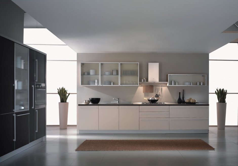 Современные кухни со стеклянными фасадами