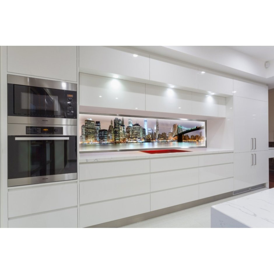 Кухня белый глянец ручки профиль gola