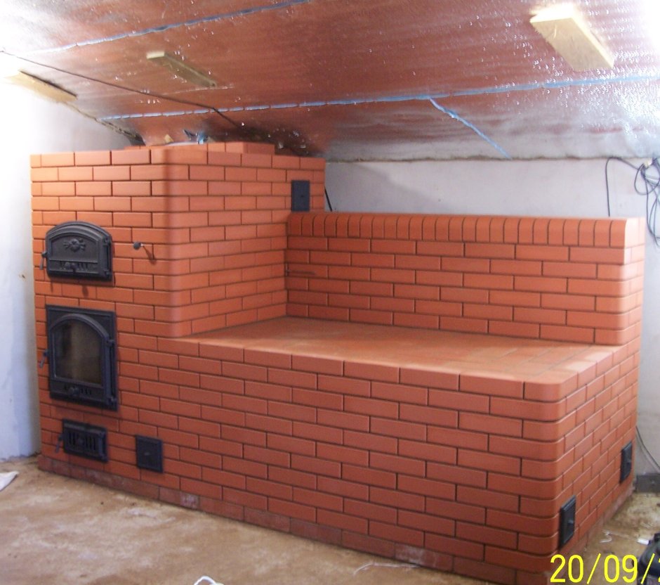 Отопительная кирпичная печь 100кв