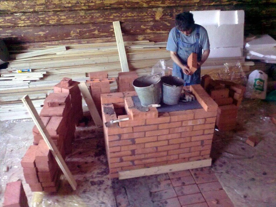 Печь для казана из кирпича