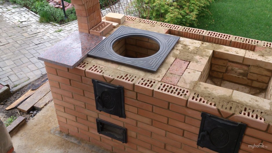 Кирпичная банная печь 1х1м